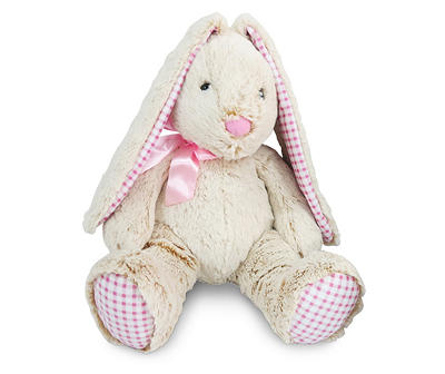 Cream & Pink Gingham Bunny Rabbit Plush