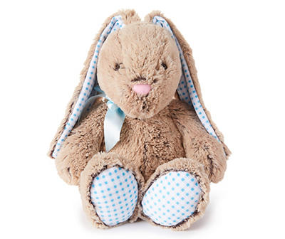 Brown & Blue Gingham Bunny Rabbit Plush