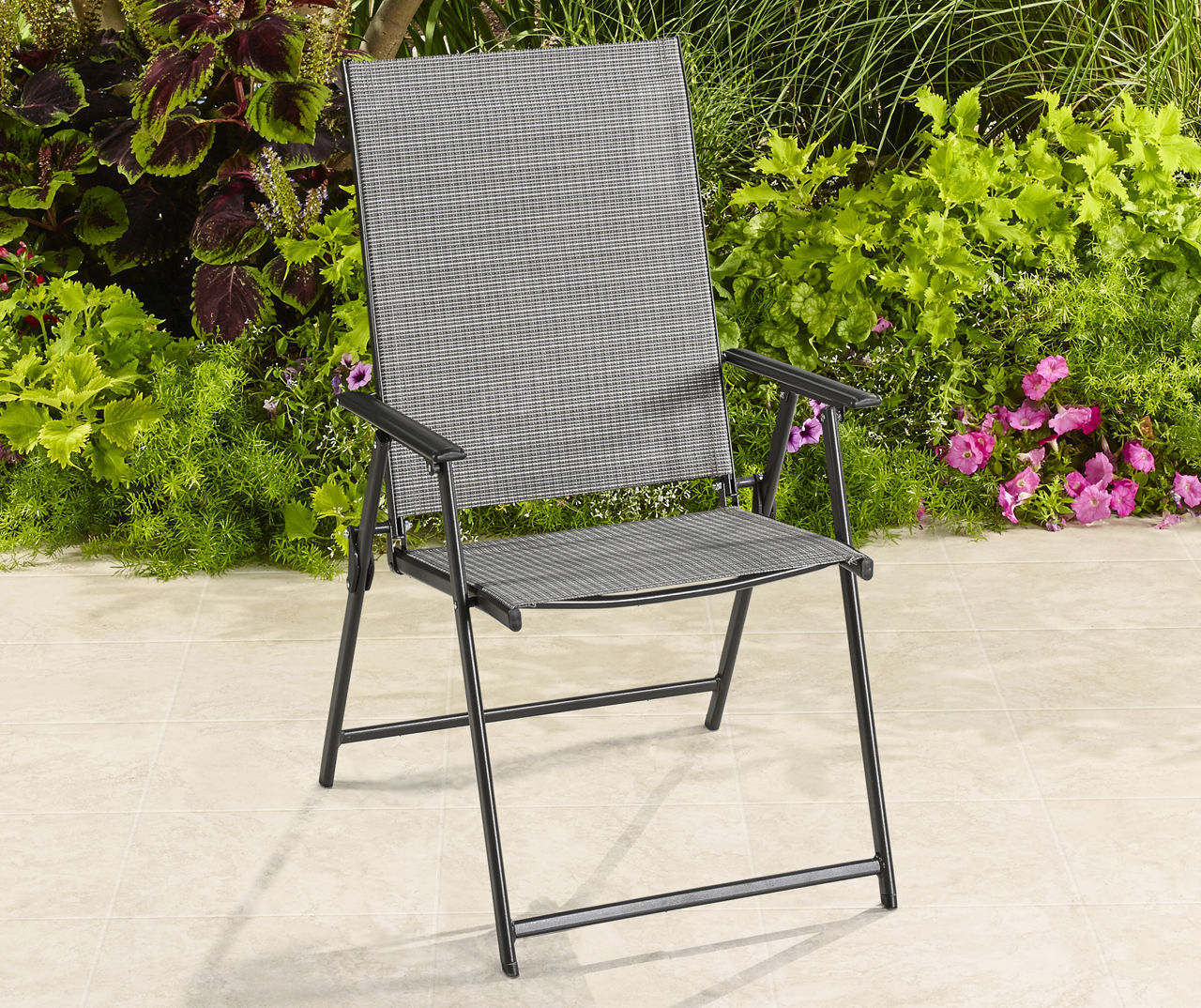 Wilson & Fisher Brentwood Black Sling Folding Chair Big Lots