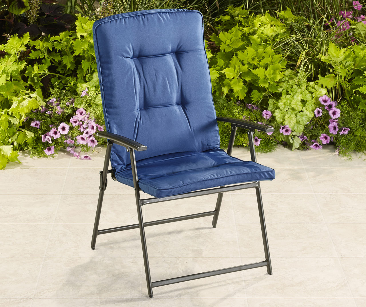 Wilson Fisher Navy Blue Oversize Padded Folding Chair Big Lots