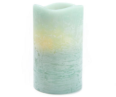 Sage Green LED Pillar Candle, (6")