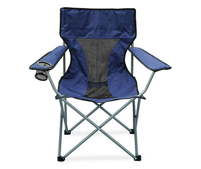 Navy Blue Folding Quad Chair with Carrying Bag