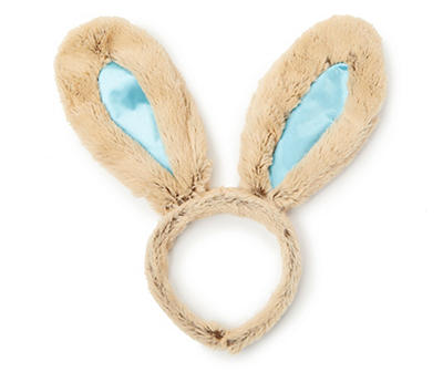 Tan Plush Bunny Ears Headband