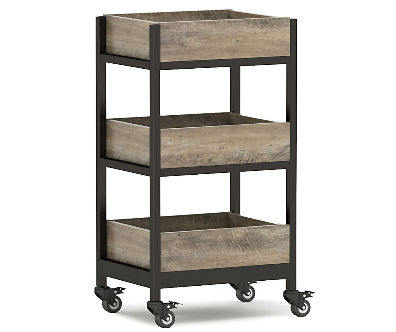 Stratford Rustic 3Shelf Rolling Media Cart Big Lots