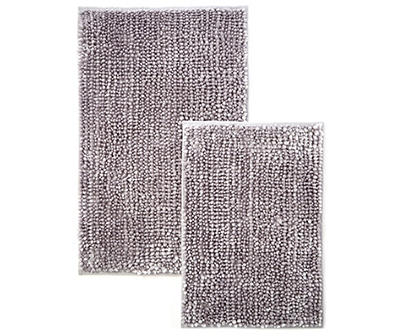 Just Home Gray Shimmer Chenille Bath Rugs, 2-Piece Set