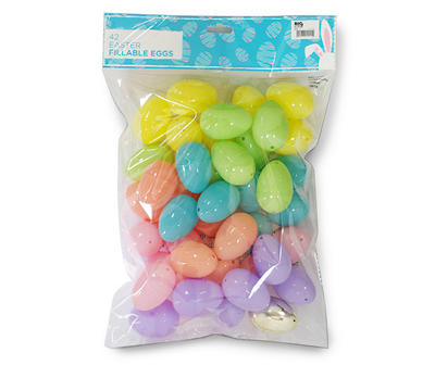 Fillable Pastel Plastic Easter Eggs, 42-Count