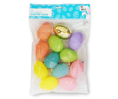 Fillable Pastel Plastic Easter Eggs, 12-Pack