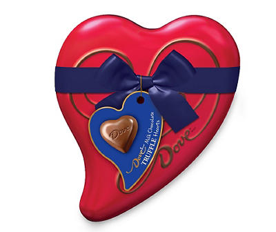 DOVE TRUFFLES Milk Chocolate Valentine's Candy Heart Gift Tin, 3.04 oz