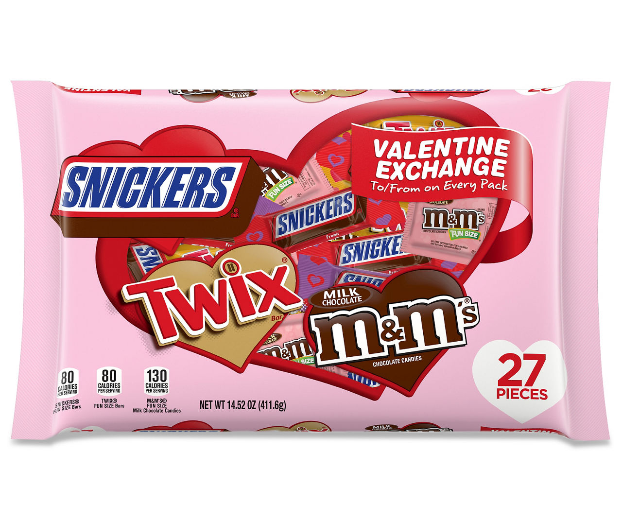 M&M's® Milk Chocolate Fun Size Valentine Chocolate Candy Bag