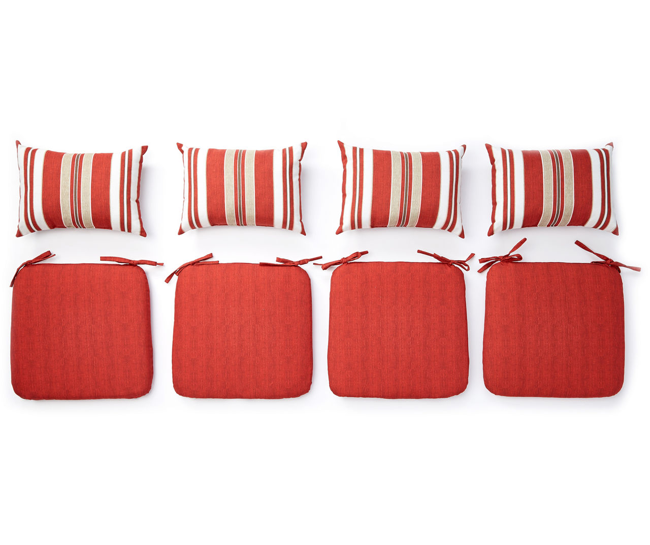 Red Chair Pad Pillow Set 8 Piece Set Big Lots