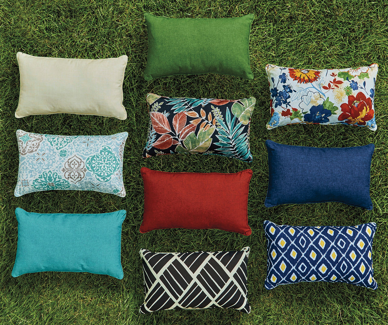 Outdoor Lumbar Throw Pillows, (12 x 20)