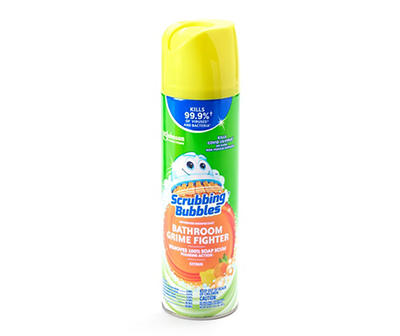 Scrubbing Bubbles Bathroom Grime Fighter Aerosol, Disinfectant Spray; Effective Tile, Bathtub, Shower and Overall Bathroom Cleaner (1 Aerosol Spray), Citrus, 20 oz