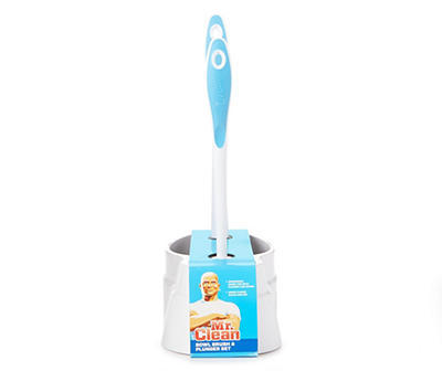 Blue Bowl Brush and Plunger Combo Set