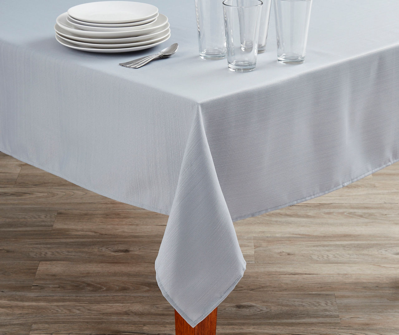 Huntley Gray Fabric Tablecloth, (60" x 102")