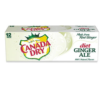 Diet Canada Dry Ginger Ale, 12 Fl Oz Cans, 12 Pack