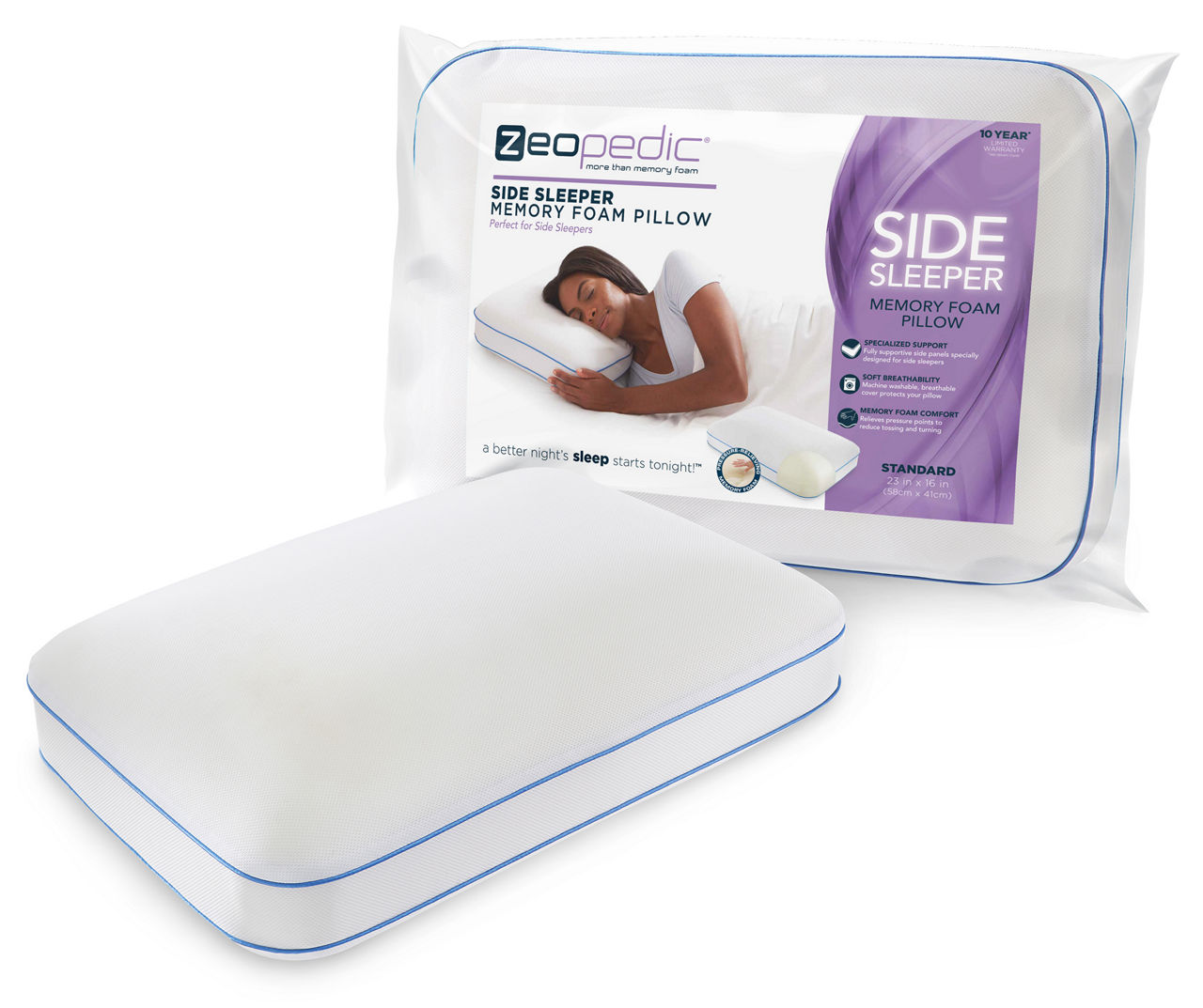 Foam pillow side outlet sleeper