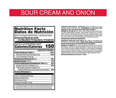 Sour Cream & Onion Potato Crisps, 7.1 Oz.