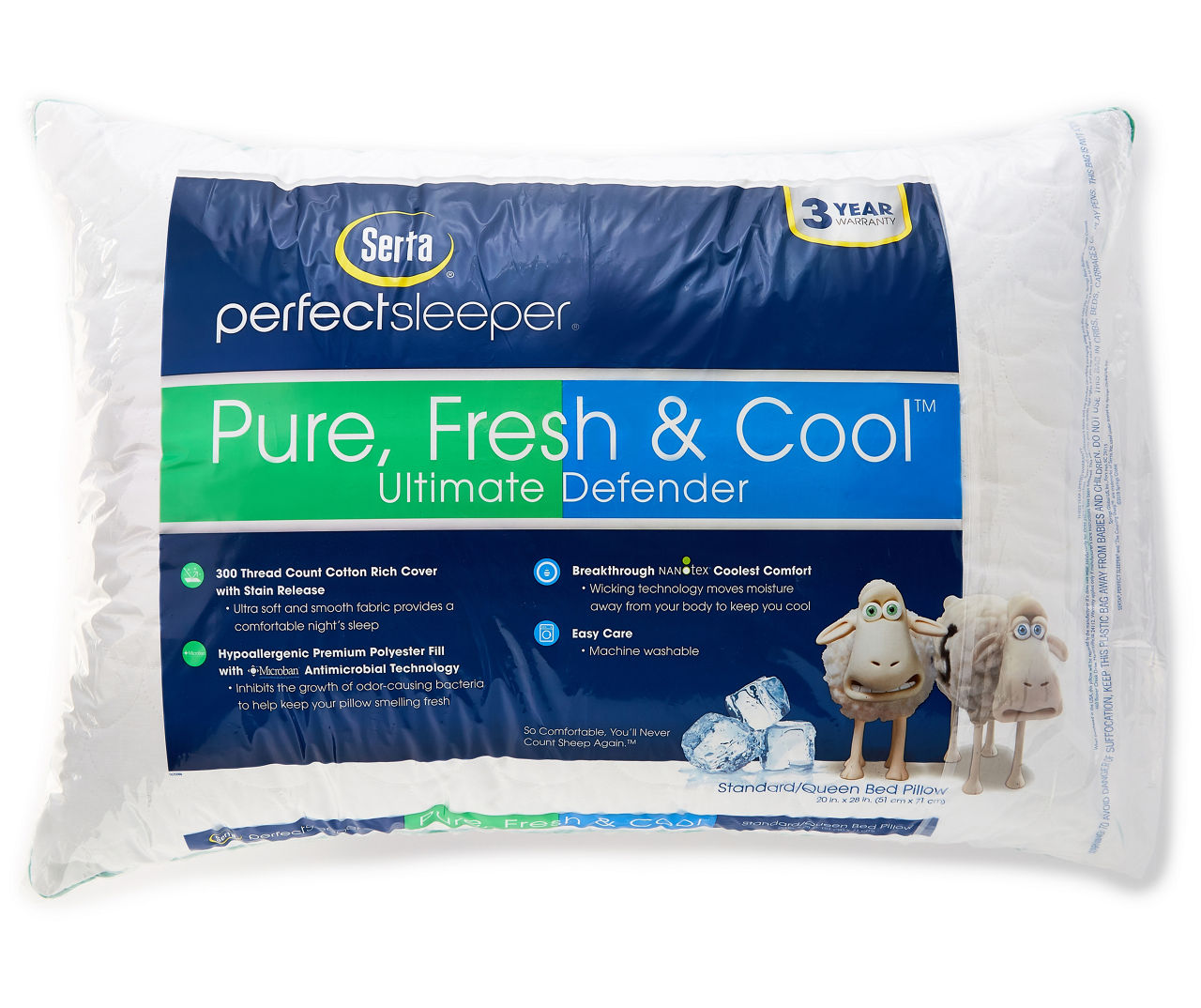 Serta pure and fresh bed pillow sale