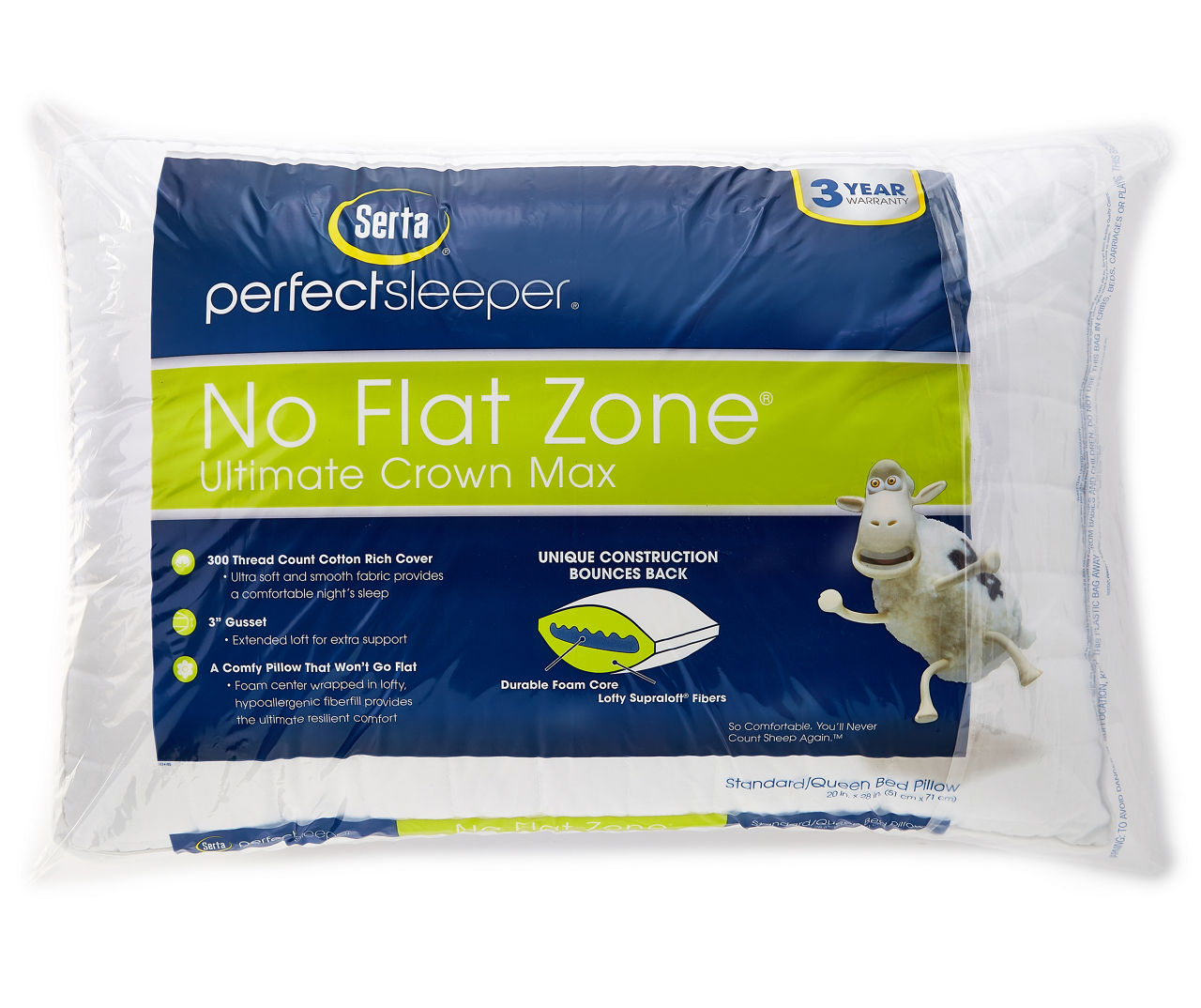 No Flat Zone Crown Max Bed Pillow