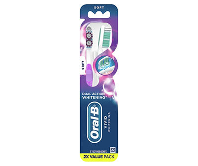 Oral-B Vivid Whitening Manual Toothbrush, Soft, 2 Count
