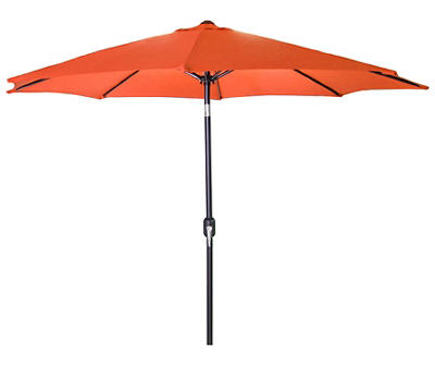 9' Orange Steel Market Patio Umbrella
