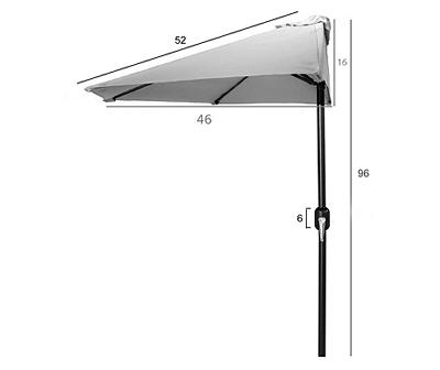 Black Half-Round Market Patio Umbrella