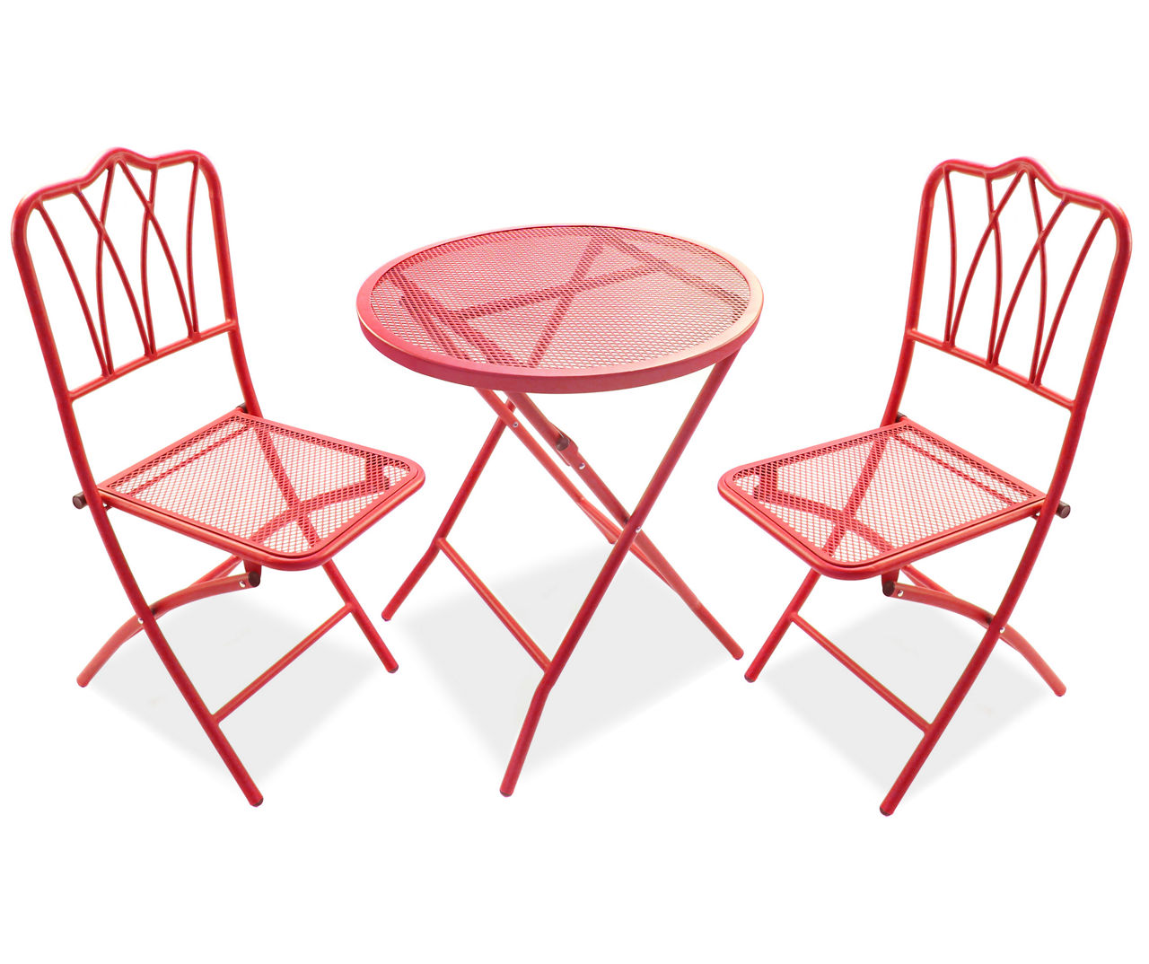 Red 3 Piece Retro Wrought Iron Bistro Set Big Lots