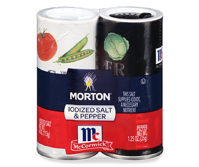 Morton Iodized Salt & McCormick Pepper Variety Pack 2 ct Pack