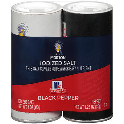 Morton Iodized Salt & McCormick Pepper Variety Pack 2 ct Pack