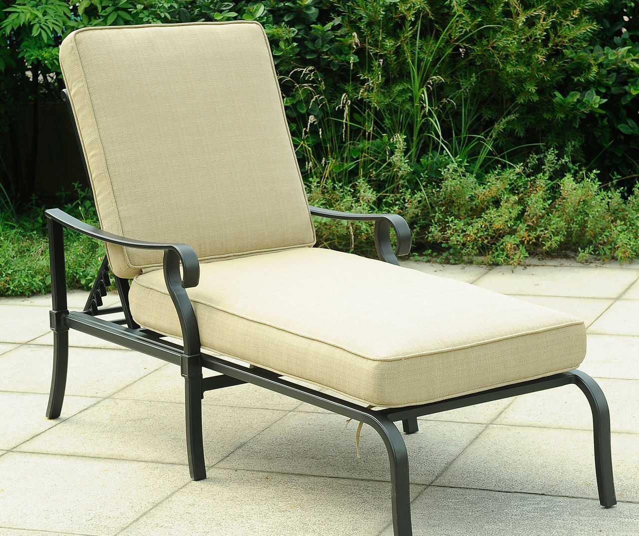 Chaise Patio Lounger with Cushions