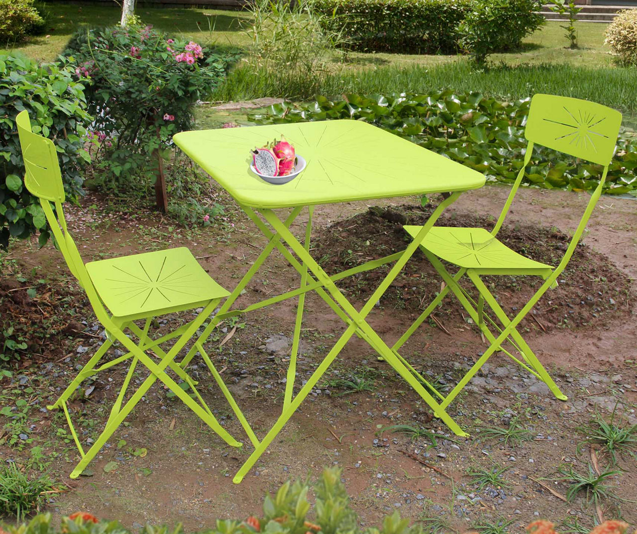 Lime green bistro deals set