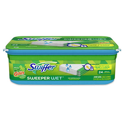 Sweeper Wet Mopping Cloths with Gain Scent, 24-Count