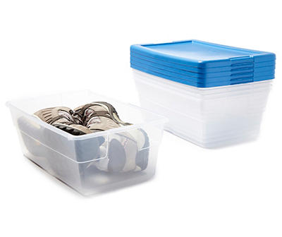 Sterilite Cabana Blue 6 Qt. Clear Storage Boxes, 5-Piece Set