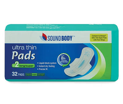 Ultra Thin Super Pads with Wings, 32-Count