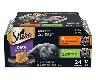 Sheba Perfect Portions Pate Premium Cat Food Variety Pack 24 - 37.5 g Packs
