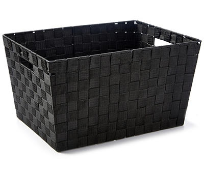 X-Large Black Woven Strap Storage Bin