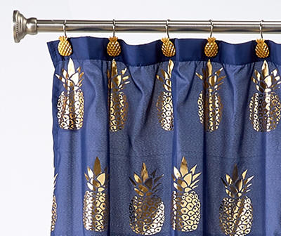 Pineapple Fabric Shower Curtain Set