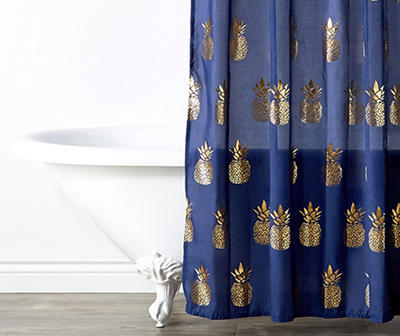 Pineapple Fabric Shower Curtain Set