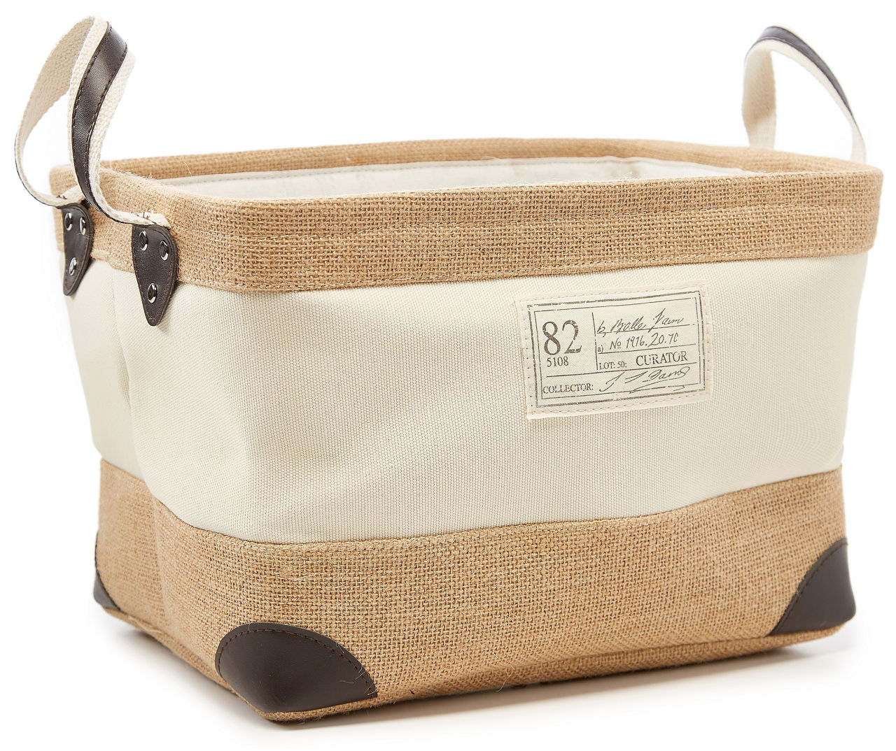 Simple Concepts Simple Concepts Rustic Natural Canvas Storage Bins   810383204