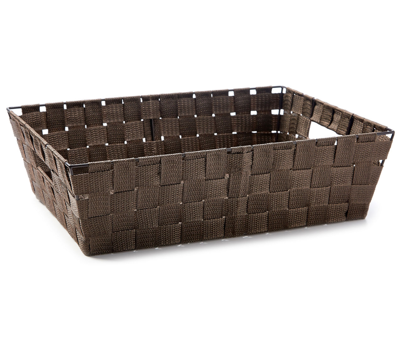 WOVEN PP STRAP TOTE - BROWN - TRAY