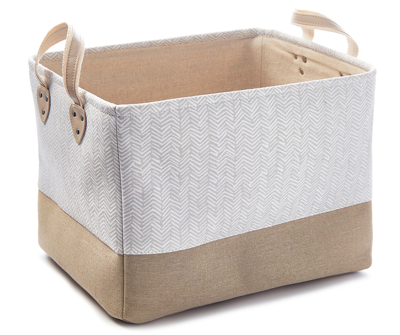 Simple Concepts Simple Concepts Taupe Herringbone Canvas Storage Bins