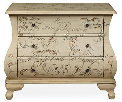 Hand Painted Words 3-Drawer Chest