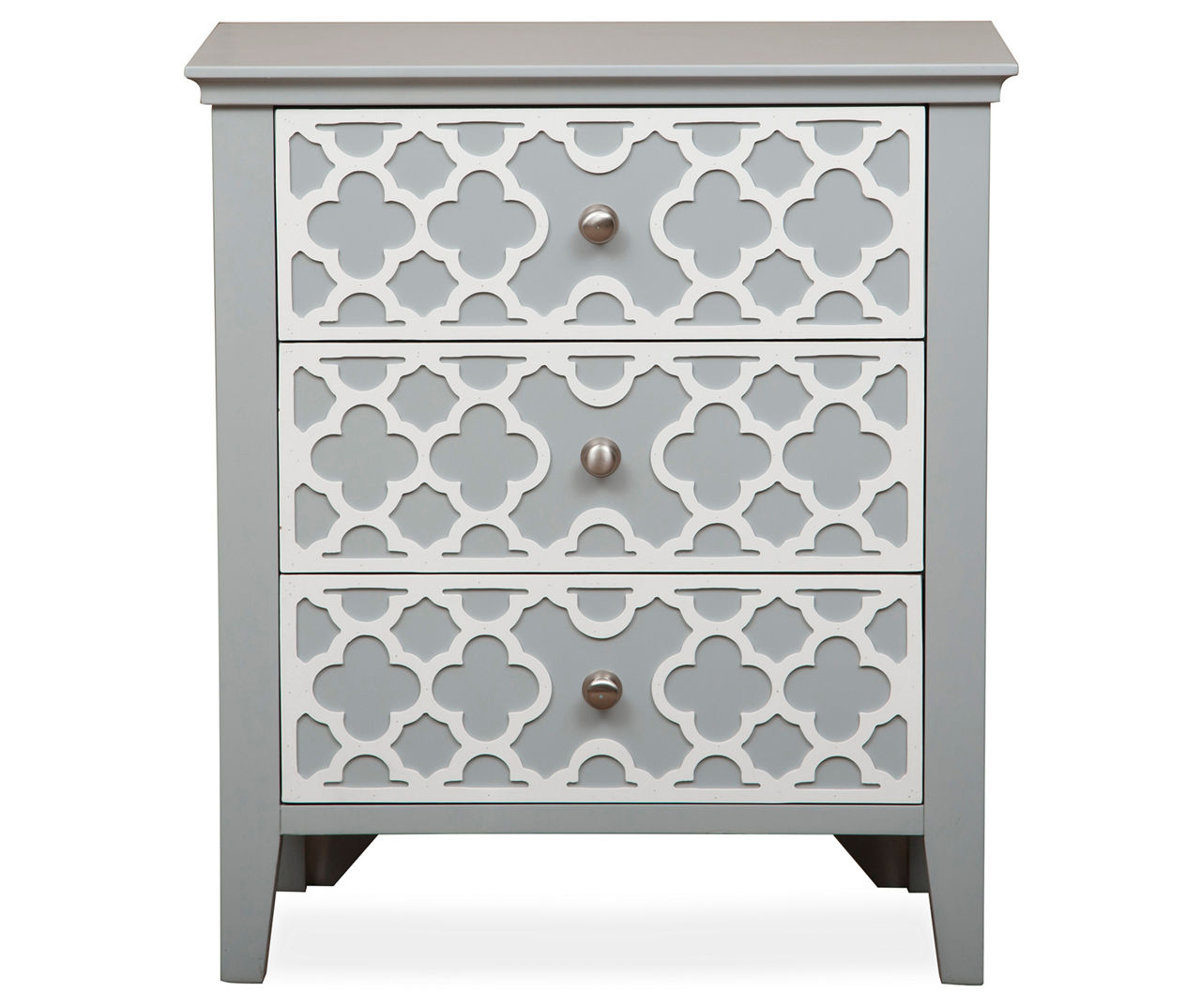 Gray Quatrefoil Overlay Drawer Chest Big Lots