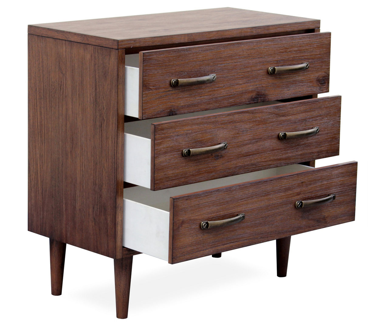 Brown Mid-Century 3-Drawer Storage Chest | Big Lots