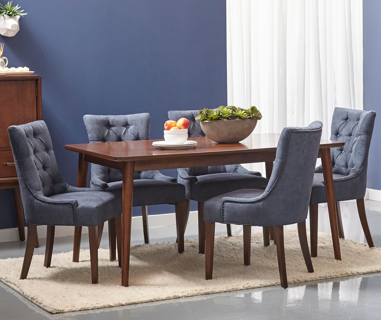 Dark Wash Denim Dining Chair