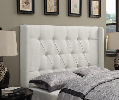 White Tufted Full Queen Headboard Big, White Padded Headboard Queen