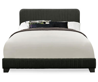 Steel Gray Mid-Century Upholstered Queen Bed