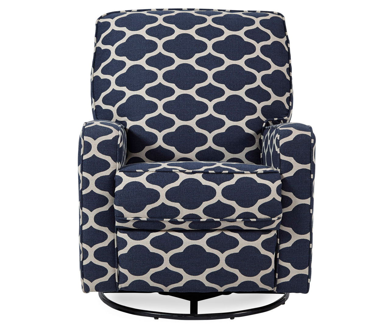 Navy Blue Quatrefoil Swivel Glider Recliner Big Lots