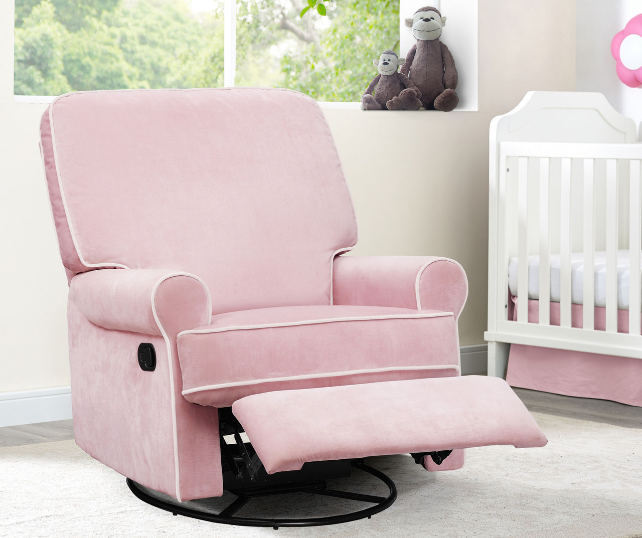 Pink and cheap white glider rocker