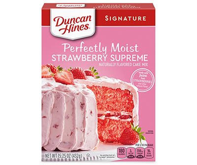 Duncan Hines Signature Perfectly Moist Strawberry Supreme Naturally Flavored Cake Mix, 15.25 OZ